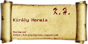 Király Hermia névjegykártya